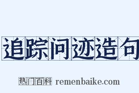 追踪问迹造句是什么意思的图片